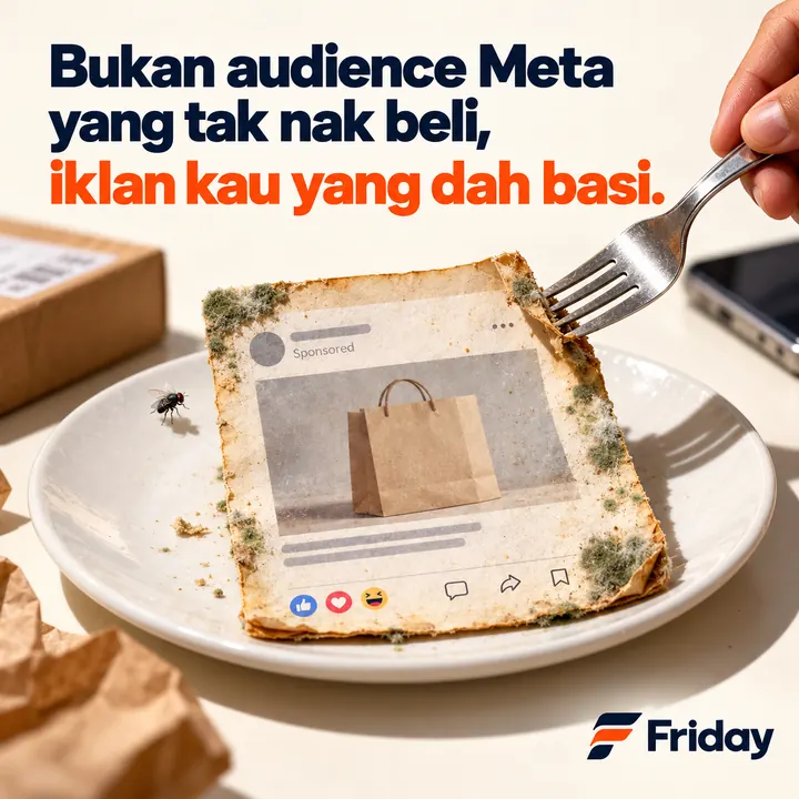 Iklan Friday: kad iklan berkulat atas pinggan