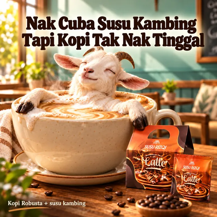 Iklan SR Latte: kambing berendam dalam cawan latte